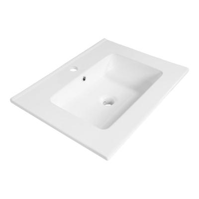 Brauer Starfall Wastafel - 60 cm - met 1 Spoelbak en 1 Kraangat - Keramiek Hoogglans Wit