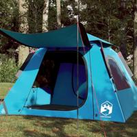 VidaXL Koepeltent 4-persoons snelontgrendeling blauw - thumbnail