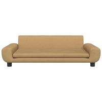 Kinderbank 100x54x33 cm fluweel bruin - thumbnail