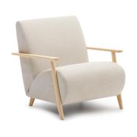 Kave Home Fauteuil 'Meghan' Chenille, kleur Beige/Naturel - thumbnail