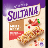 Sultana Mueslireep Rood Fruit Smaak & Hazelnoot 5 Stuks 125 g bij Jumbo - thumbnail