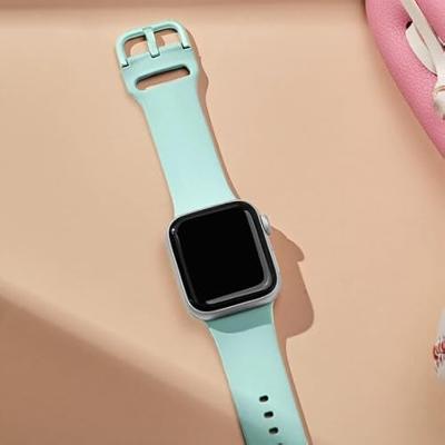 Soft siliconen bandje met gespsluiting - Mint groen - Geschikt voor Apple Watch 38mm / 40mm / 41mm / 42mm