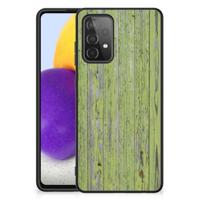Samsung Galaxy A72 (5G/4G) Houten Print Telefoonhoesje Green Wood - thumbnail