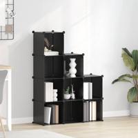 VidaXL Opbergmeubel met 9 vakken polypropeen zwart - thumbnail