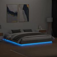 Bedframe met LED-verlichting grijs sonoma eikenkleur 200x200 cm - thumbnail