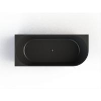 Half Vrijstaand Hoekbad Arcqua Pinto Back To Wall 170x73x57 cm Mat Zwart Links Arcqua - thumbnail