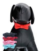 Nobleza Hondenhalsband met strik - Lederlook - 31 cm - thumbnail