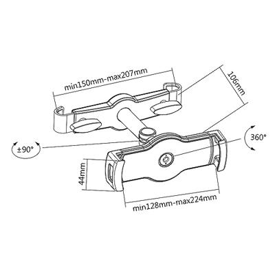 My Wall HT 3 L Tablethouder voor hoofdsteun Universeel 11,9 cm (4,7) - 32 cm (12,6)