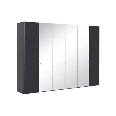 Goossens Kledingkast Easy Storage Ddk, Kledingkast 304 cm breed, 220 cm hoog, 2x draaideur en 4x spiegel draaideur midden