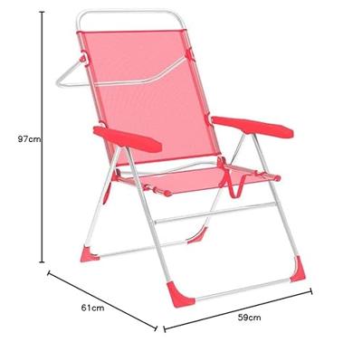 Marbueno Inklapbare Stoel 5 Posities Aluminium Koraal Strand en Zwembad 56X61X97 cm 10359