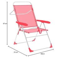 Marbueno Inklapbare Stoel 5 Posities Aluminium Koraal Strand en Zwembad 56X61X97 cm 10359 - thumbnail
