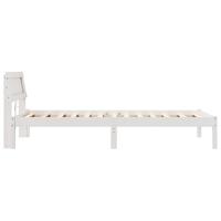 Bedframe met LED -striplichten met hoofdeinde Wit 75 x 190 cm Grenenhout - thumbnail