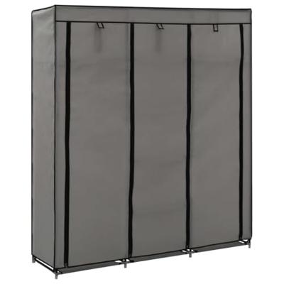VidaXL Kledingkast met vakken en stangen 150x45x175 cm stof grijs
