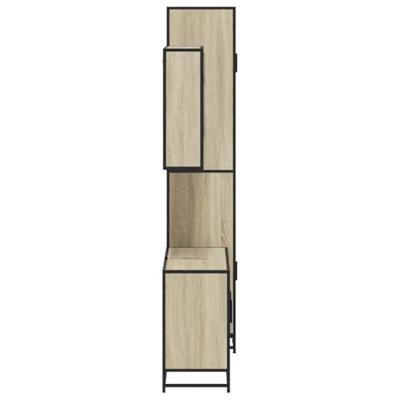 3-delige Badkamermeubelset bewerkt hout sonoma eikenkleurig