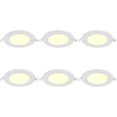 LED Downlight Inbouwspot Dimbaar 6 Stuks - Brinton Thin - 6W 470lm 120° Bundelhoek - Warm Wit 3000K - IP40 - Rond - Wit - Ø128mm Buitenmaat - Ø110mm Zaagmaat