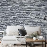 Fotobehang - Stenen leisteen in grijstinten, te koop in 2 maten, Premium print, incl behanglijm - thumbnail