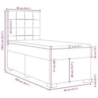 Boxspring met matras stof blauw 80x200 cm - thumbnail