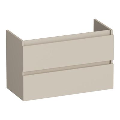 Brauer Joy - Onderkast Ondiep - 80 cm - met 2 Softclose Lades Greeploos en 1 Sifon Uitsparing - Mat Beige
