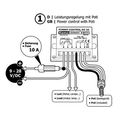 Kemo M171 Vermogensregelaar Module 9 V/DC, 12 V/DC, 24 V/DC Kemo M171 Vermogensregelaar Module 9 V/DC, 12 V/DC, 24 V/DC