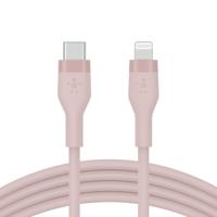 Belkin BoostCharge Flex siliconen USB Type C/Lightning-kabel (1 m), MFi-gecertificeerde 20 W PD Power Delivery-snellaadkabel voor iPhone 14/14 Plus, 13, 12, Pro, Max, mini, SE, iPad en meer – Roze - thumbnail