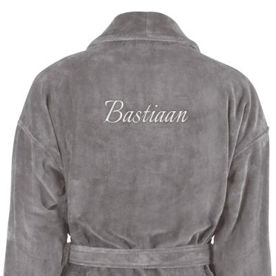 Heren badjas borduren - Grijs - L/XL