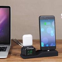 3 in 1 houder geschikt voor Apple Watch & Airpods & iPhone - Blauw - thumbnail