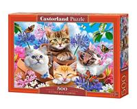 Selecta Castorland legpuzzel kittens with flowers, 500st. - thumbnail