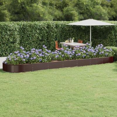 VidaXL Plantenbak 600x140x36 cm gegalvaniseerd staal bruin VidaXL Plantenbak 600x140x36 cm gegalvaniseerd staal bruin