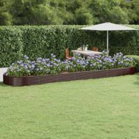 VidaXL Plantenbak 600x140x36 cm gegalvaniseerd staal bruin - thumbnail