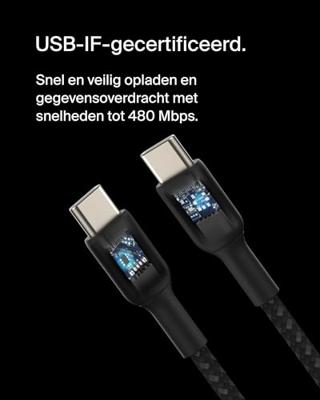 Belkin BOOSTCHARGE gevlochten USB-C kabel Belkin BOOSTCHARGE gevlochten USB-C kabel