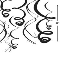 Hangdecoratie Swirls Zwart - thumbnail