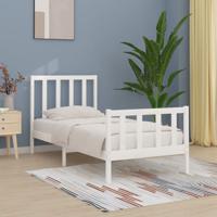 Bedframe massief hout wit 100x200 cm - thumbnail