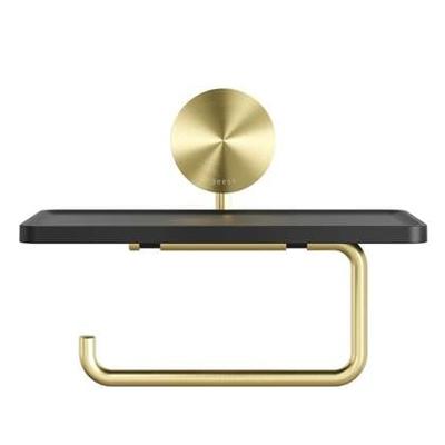 Toiletrolhouder met Planchet Geesa Opal Goud Geborsteld Toiletrolhouder met Planchet Geesa Opal Goud Geborsteld
