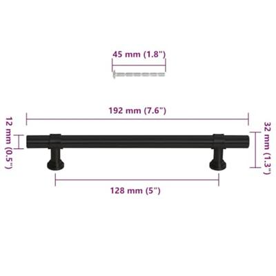 VidaXL Handvatten 10 st 128 mm roestvrij staal zwart