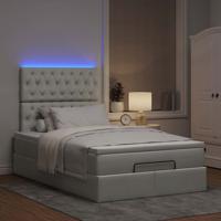 Ottoman bed met matrassen en LED's 120x200cm fluweel lichtgrijs - thumbnail