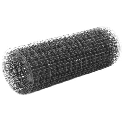 VidaXL Kippengaas 25x0,5 m staal met pvc coating grijs VidaXL Kippengaas 25x0,5 m staal met pvc coating grijs