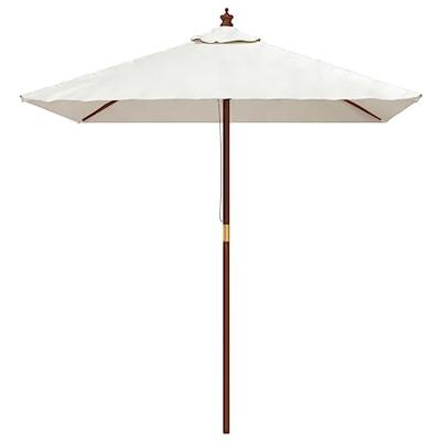 Parasol met houten paal 198x198x231 cm zandkleurig