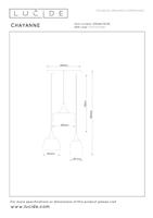 Lucide CHAYANNE - Hanglamp - Ø 30 cm - 3xE14 - Zwart - thumbnail