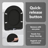 VidaXL Toiletzitting zwart 47 x 36 x 3,4 cm duroplast - thumbnail