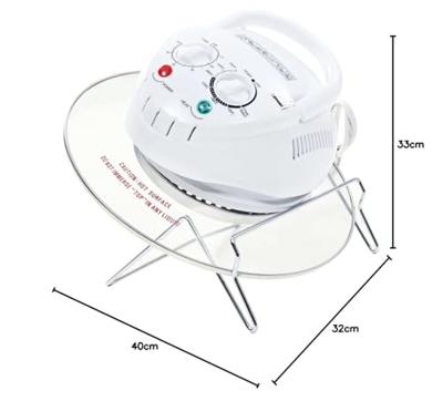 VidaXL Halogeen heteluchtoven met uitbreidingsring 1400 w 17 l