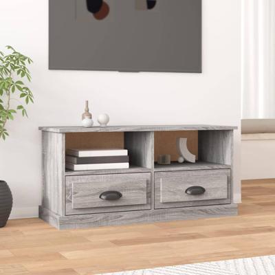 Tv-meubel 93x35,5x45 cm bewerkt hout grijs sonoma eikenkleurig Tv-meubel 93x35,5x45 cm bewerkt hout grijs sonoma eikenkleurig