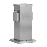 Ledar Buitenstopcontact paal RVS IP44 - 2 stopcontacten - thumbnail