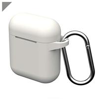 Airpods hoes van GEAR4 Apollo, beschermhoes van lichte silicone Airpods 1 en 2 hoes met aangebrachte clip, wit - thumbnail