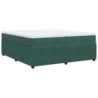Boxspring met matras fluweel donkergroen 200x200 cm - thumbnail