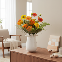 Kunstboeket Inge Dordrecht 35 cm oranje - thumbnail