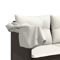 5-delige Loungeset met kussens poly rattan bruin - thumbnail