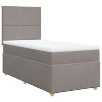 Boxspring met matras stof taupe 80x200 cm - thumbnail