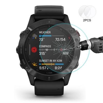 Voor Garmin fenix 6X/6X Pro Solar 2 stuks ENKAY Hat-Prince 0.2 mm 9H 2.15 D gebogen rand gehard glas film