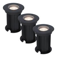 Set van 3 Maisy LED Grondspots Rond - Dimbaar - GU10 - 4000K neutraal wit - 4 Watt 345 Lumen - Rond - Ø12cm - Tuinspot - Oprit - Zwart - IP67 waterdicht - thumbnail