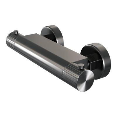 Brauer Stripe opbouw douche thermostaatkraan gunmetal geborsteld PVD